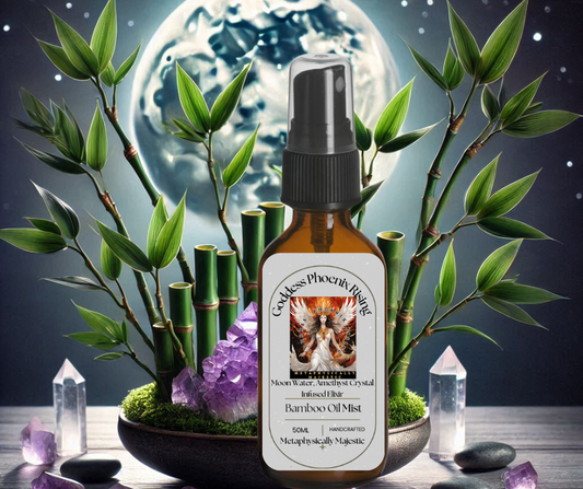 Goddess Phoenix Rising - Moon Water Amethyst Crystal Infused Elixir Bamboo Oil Mist